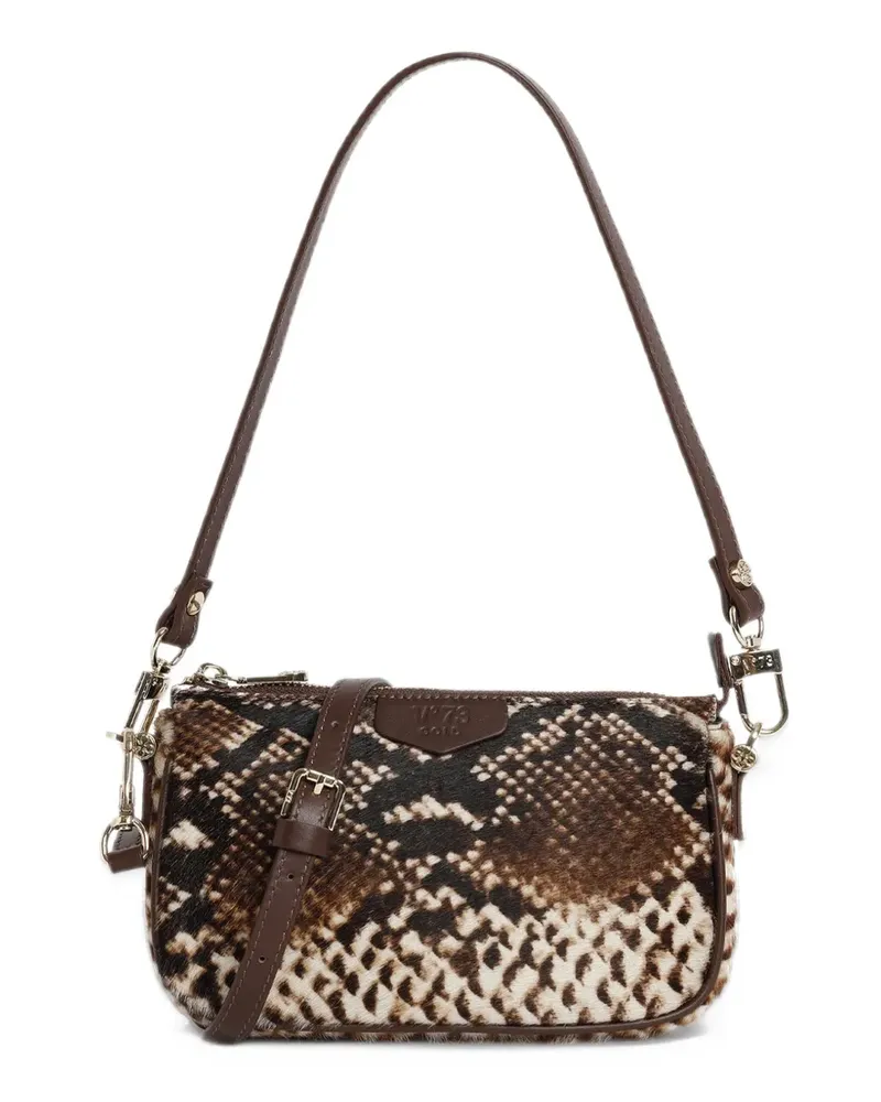 V°73 mini La Sauvage animal-print leather shoulder bag - Braun Braun