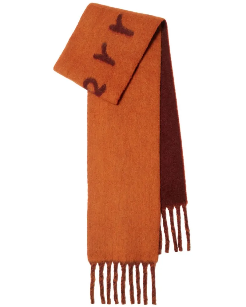 Burberry Wendbarer Schal mit Fransen - Orange Orange