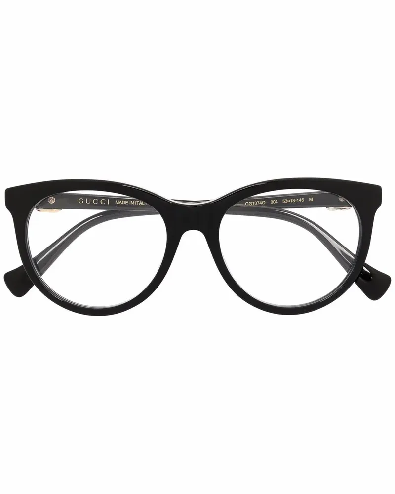 Gucci GG Brille mit rundem Gestell - Schwarz Schwarz