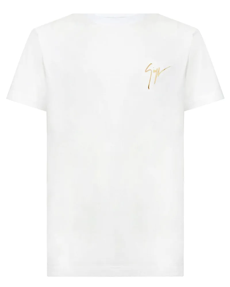 Giuseppe Zanotti T-Shirt mit Signatur-Print - Weiß Weiß