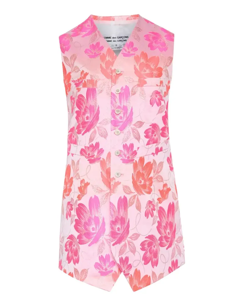Comme des Garçons floral-print vest - Rosa Rosa
