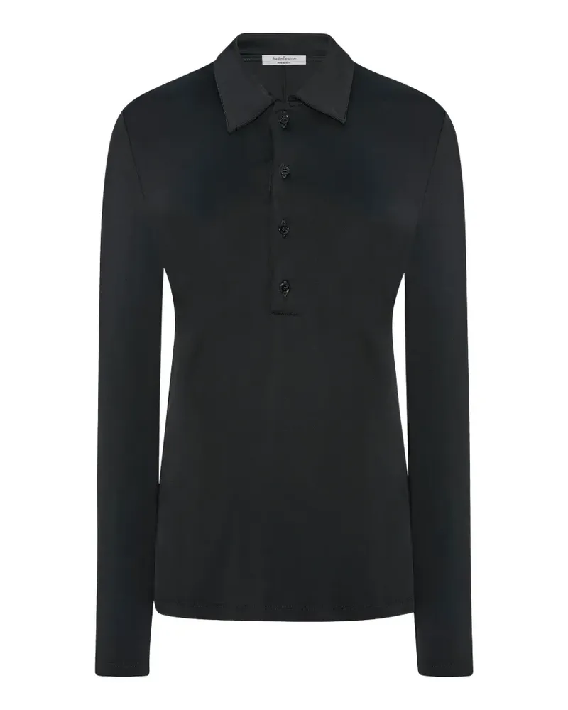 Another Tomorrow long-sleeve polo top - Schwarz Schwarz