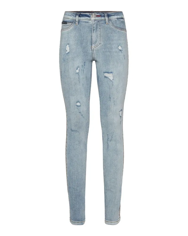 Philipp Plein Skinny-Jeans im Distressed-Look - Blau Blau