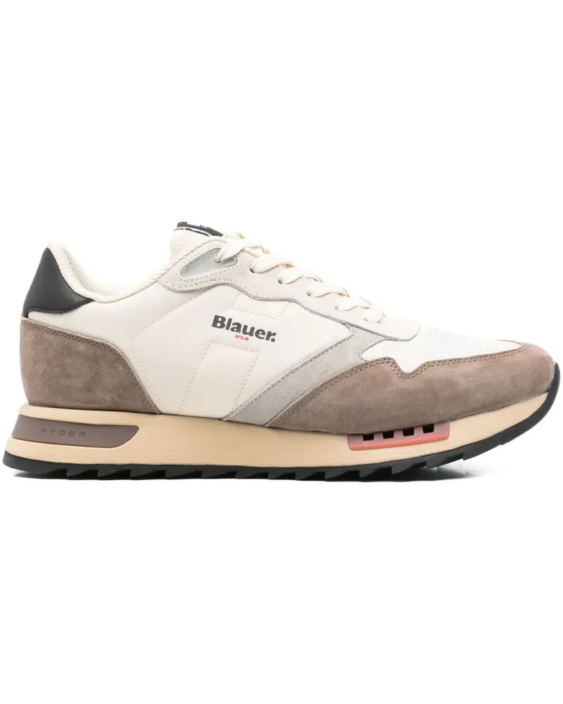 Blauer leather lace-up low-top sneakers - Nude Nude
