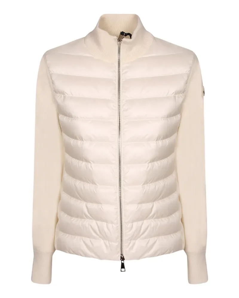 Moncler quilted-panel zip-up jacket - Nude Nude