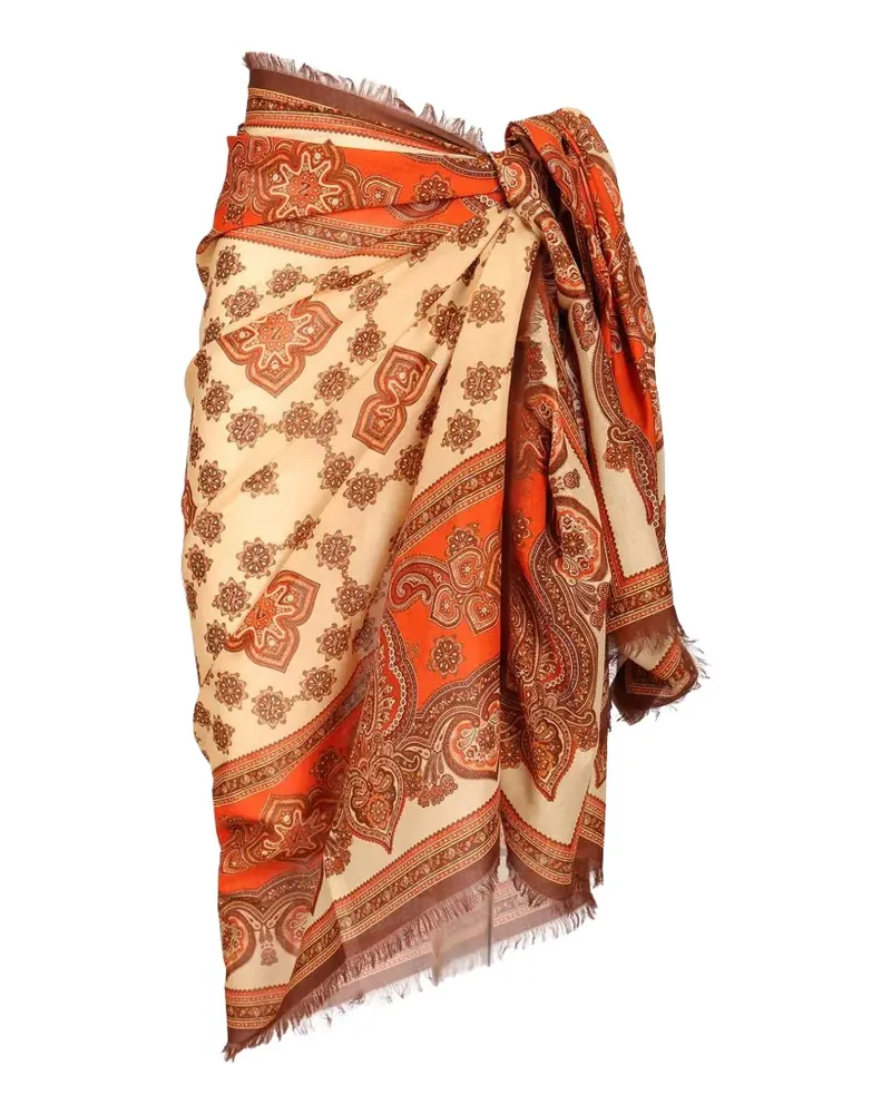 Zimmermann Ausgefranster Pareo mit Paisley-Print - Nude Nude