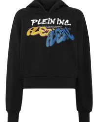 Philipp Plein Cropped-Hoodie mit Logo Schwarz