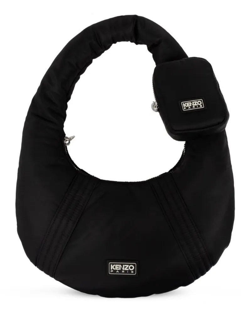 Kenzo Schultertasche mit Logo-Applikation - Schwarz Schwarz
