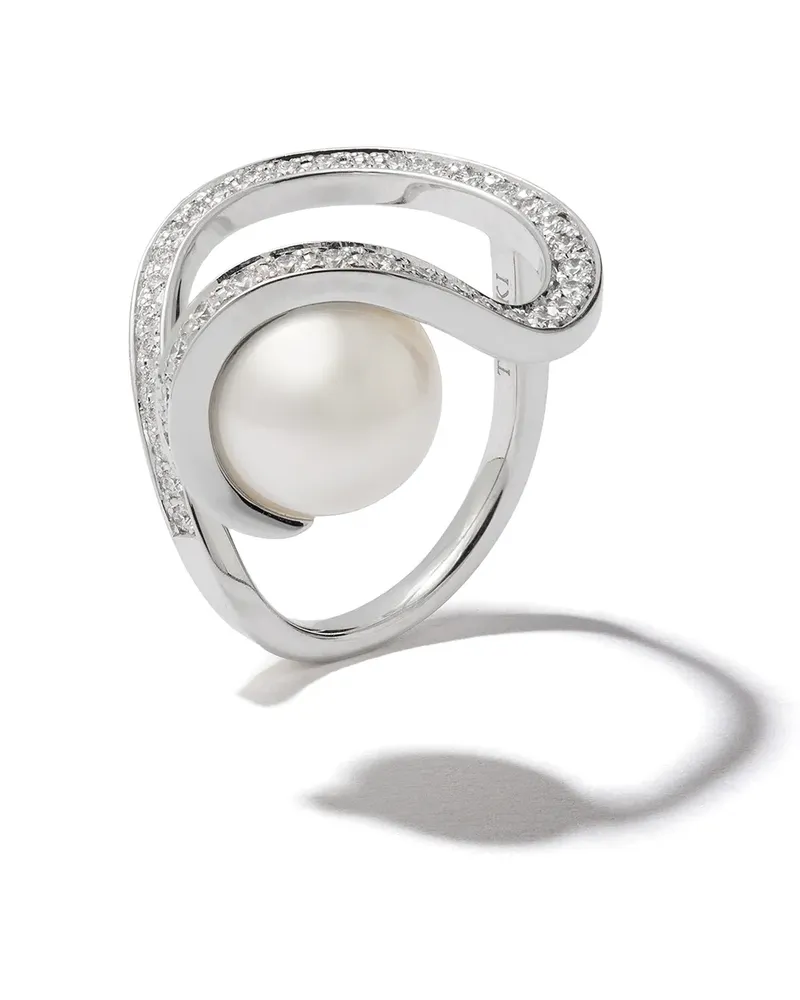 TASAKI 18kt Aurora Weißgoldring mit Diamanten - Silber Silber