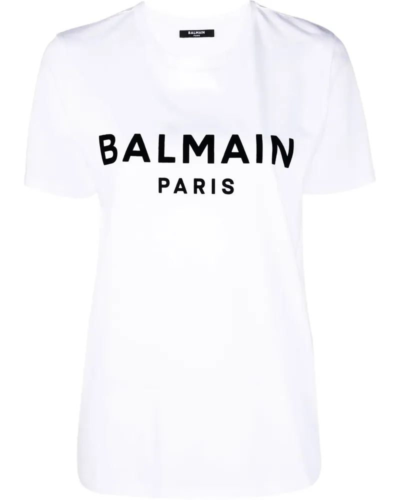 Balmain T-Shirt mit Logo-Print - Weiß Weiß
