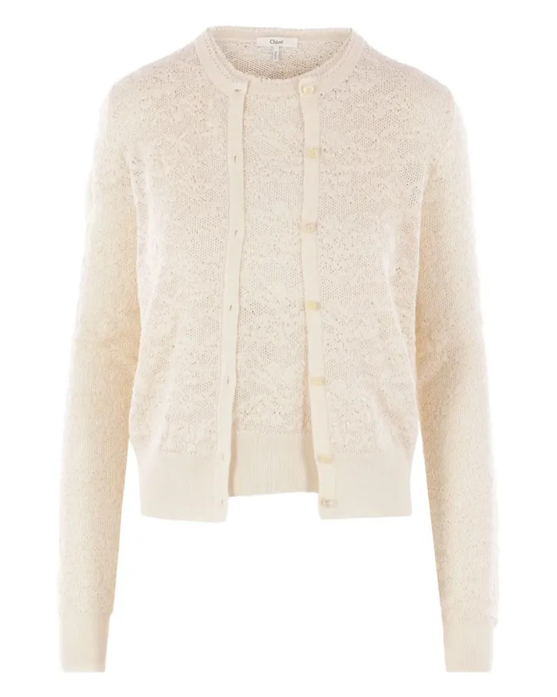 Chloé Cardigan mit Lochstrickmuster - Nude Nude