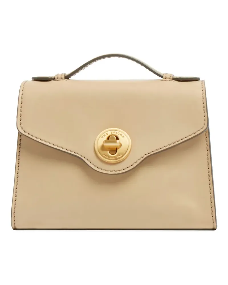 The Bridge leather twist-lock tote bag - Nude Nude