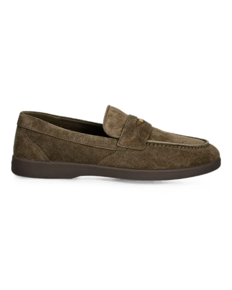 Michael Kors logo-plaque suede loafers - Braun Braun