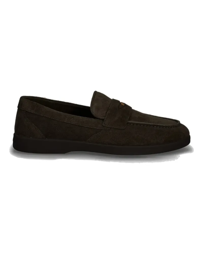 Michael Kors logo-plaque suede loafers - Braun Braun