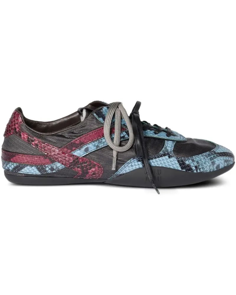 Miu Miu snakeskin-insert sneakers - Grau Grau