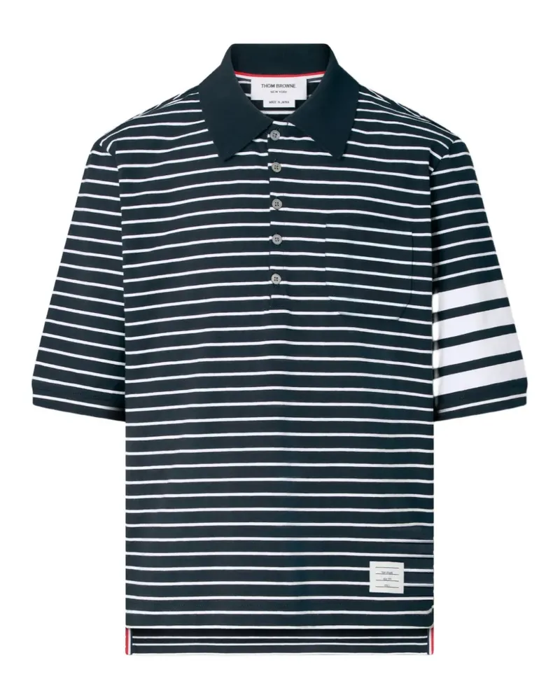Thom Browne 4-Bar striped polo shirt - Blau Blau