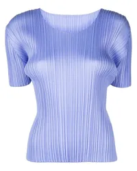 Issey Miyake T-Shirt mit Falten Blau