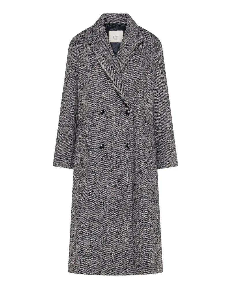 Seventy herringbone double-breasted coat - Grau Grau