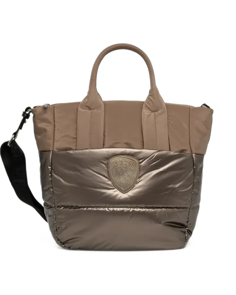 Blauer crystal-logo quilted tote bag - Nude Nude