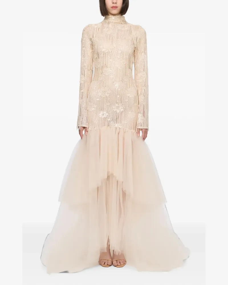 ATU Body Couture sequin-embellished tulle-skirt dress - Nude Nude