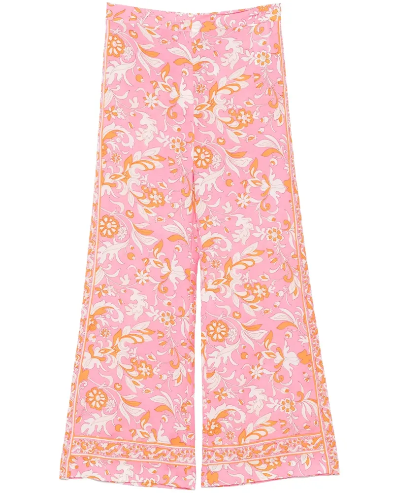 Maje Hose mit Blumen-Print - Rosa Rosa