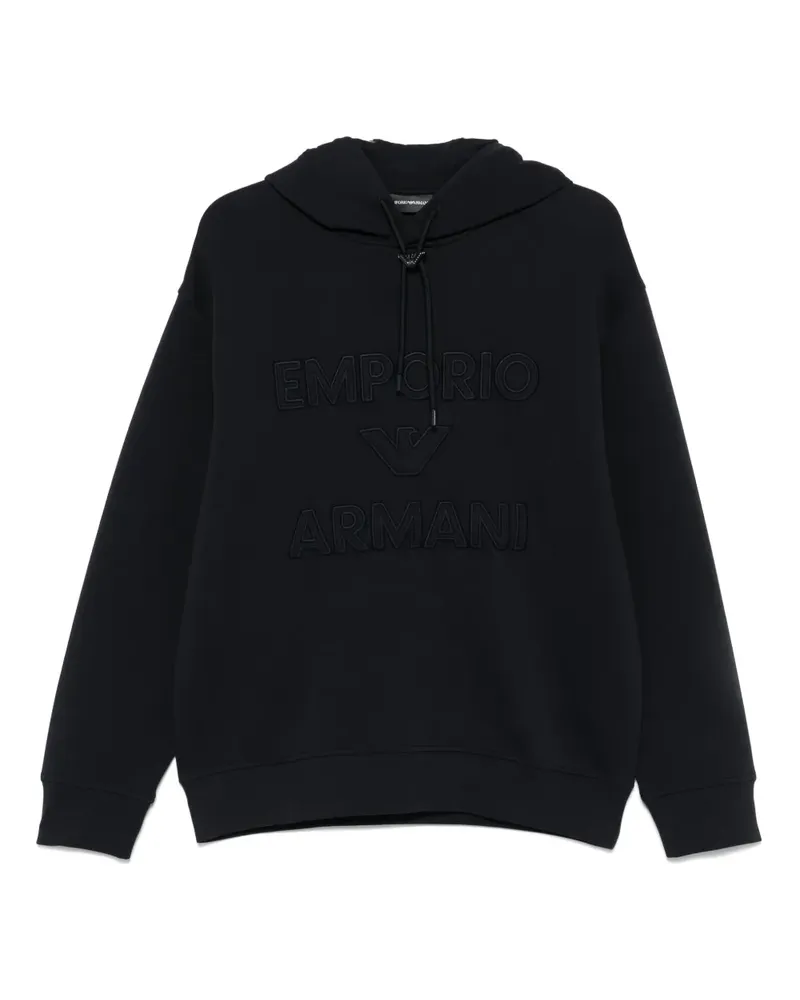Emporio Armani Hoodie mit Logo-Applikation - Blau Blau