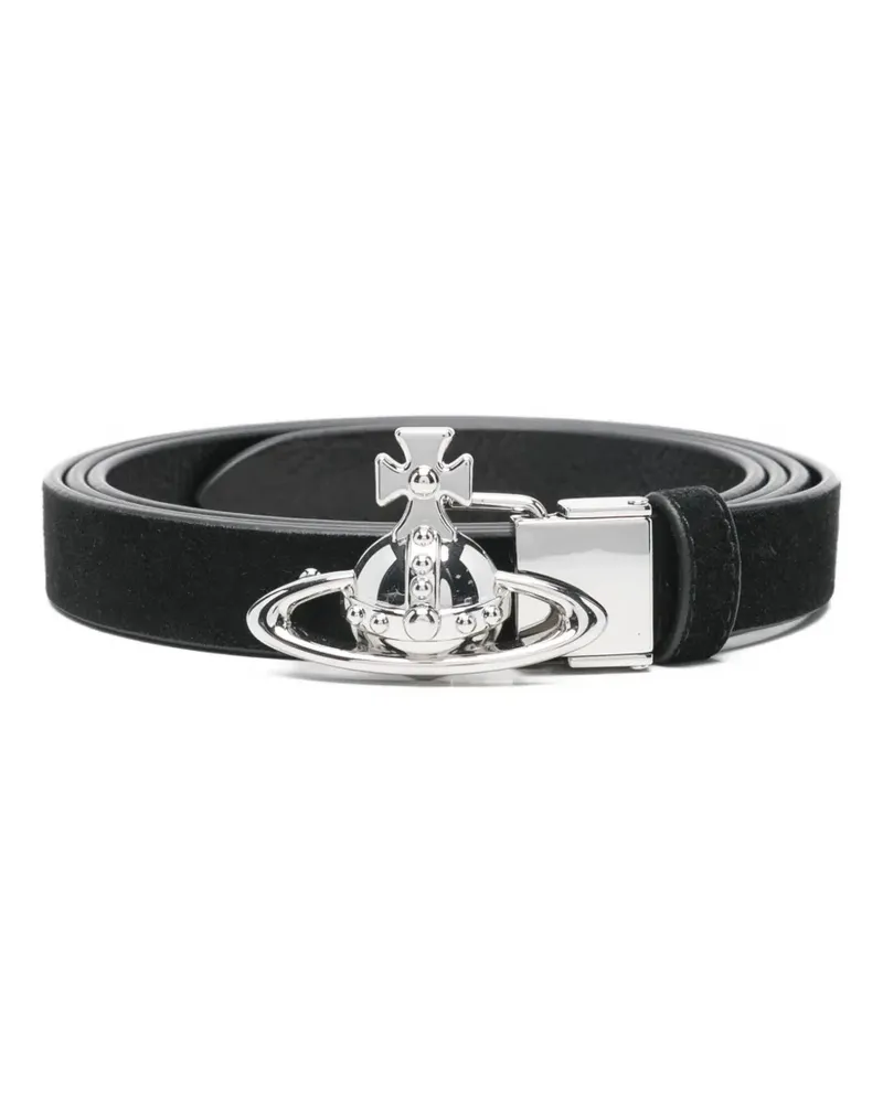 Vivienne Westwood small Orb buckle belt - Schwarz Schwarz