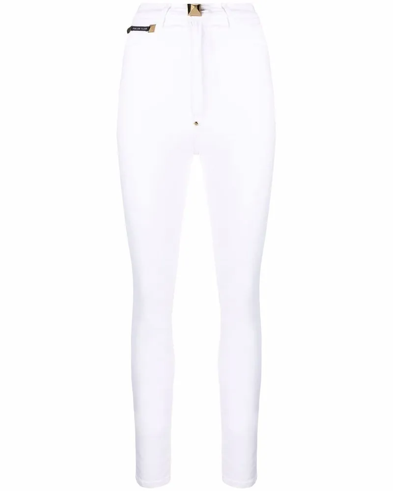 Philipp Plein Jeggings mit hohem Bund - Weiß Weiß