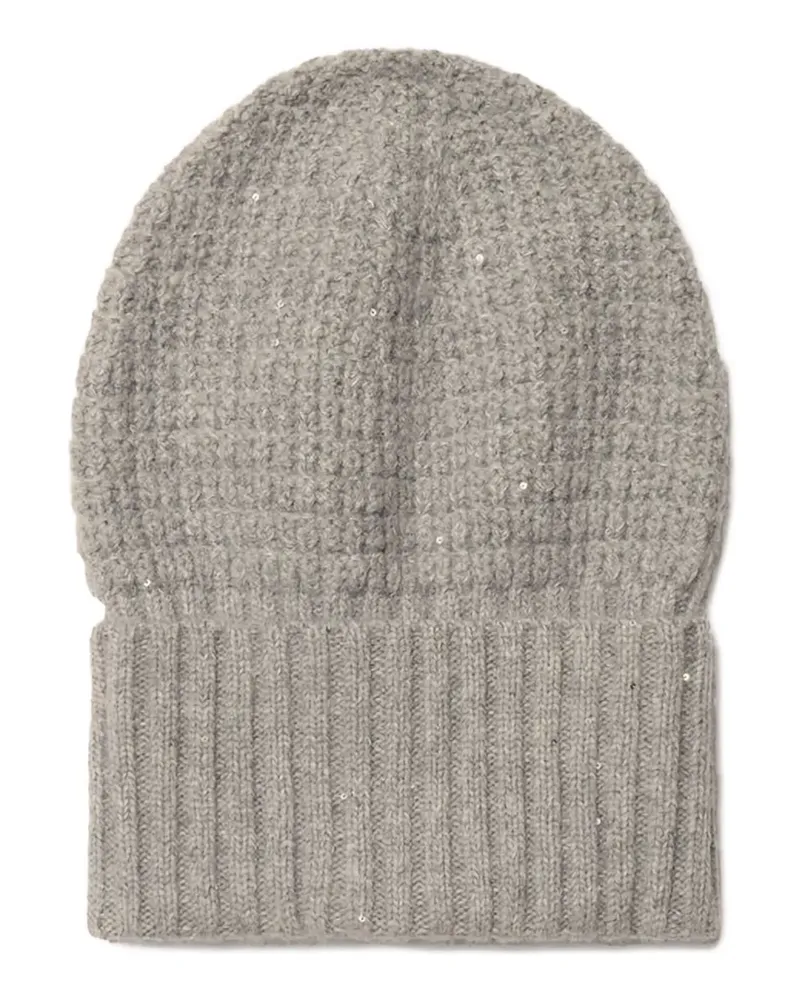 Fabiana Filippi sequin-embellished ribbed beanie - Grau Grau
