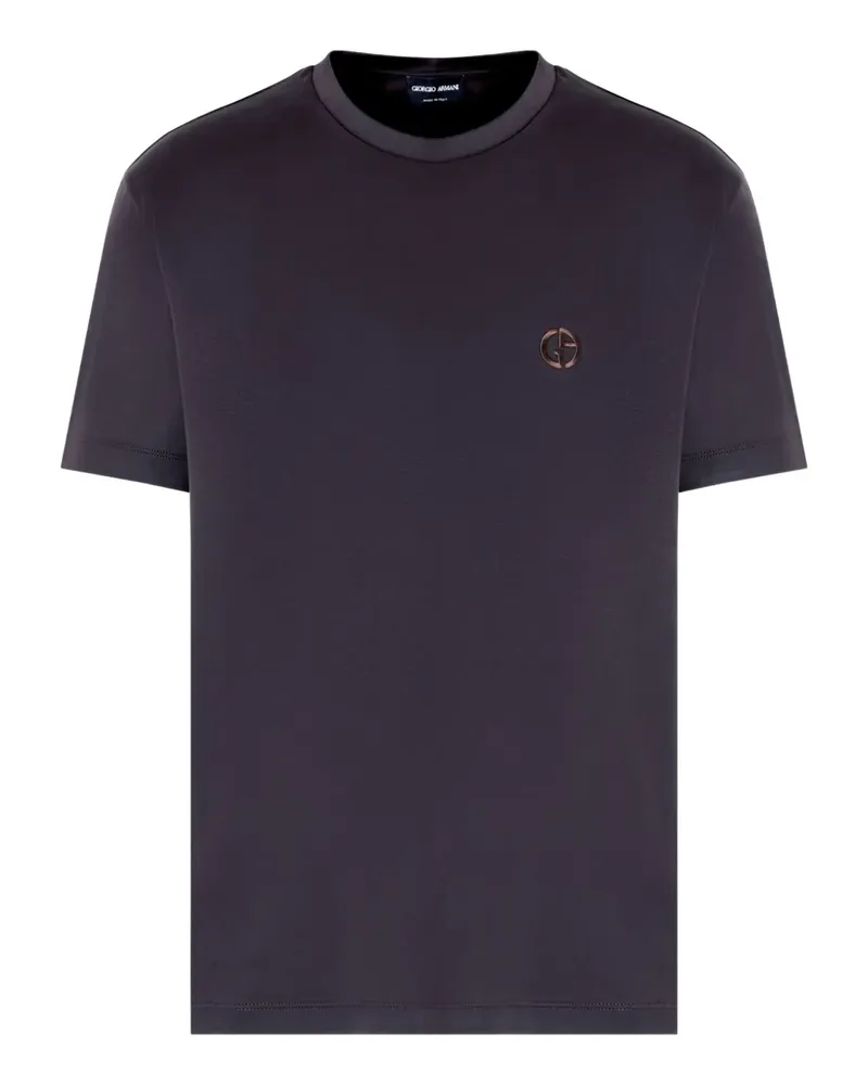 Giorgio Armani T-Shirt mit Logo-Stickerei - Grau Grau