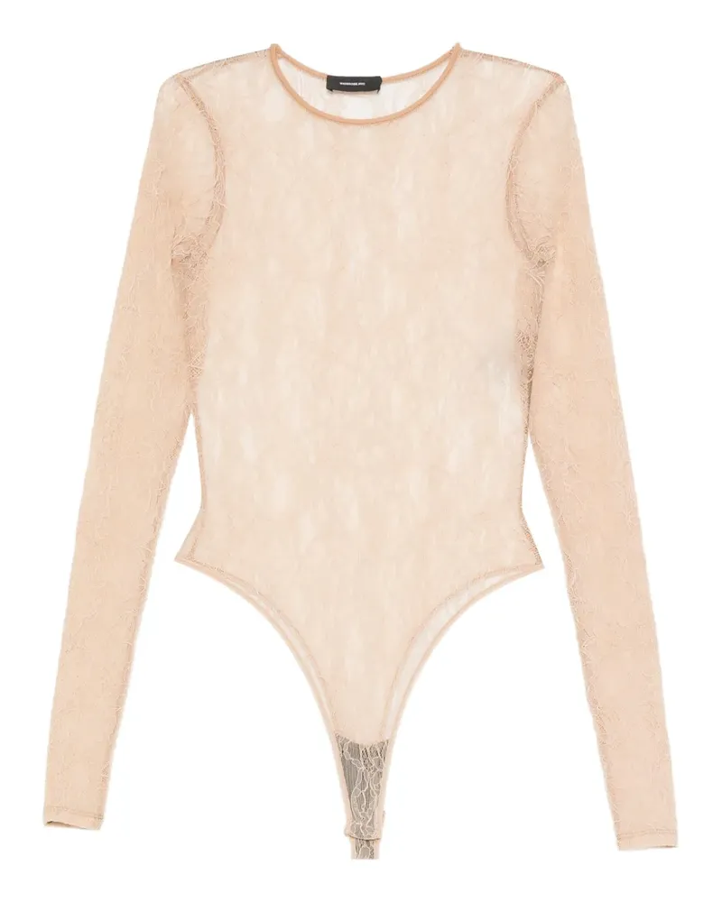 WARDROBE.NYC lace long-sleeves bodysuit - Nude Nude