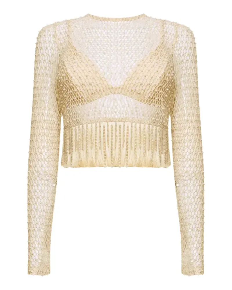 Pat Bo Bluse in Häkeloptik - Nude Nude