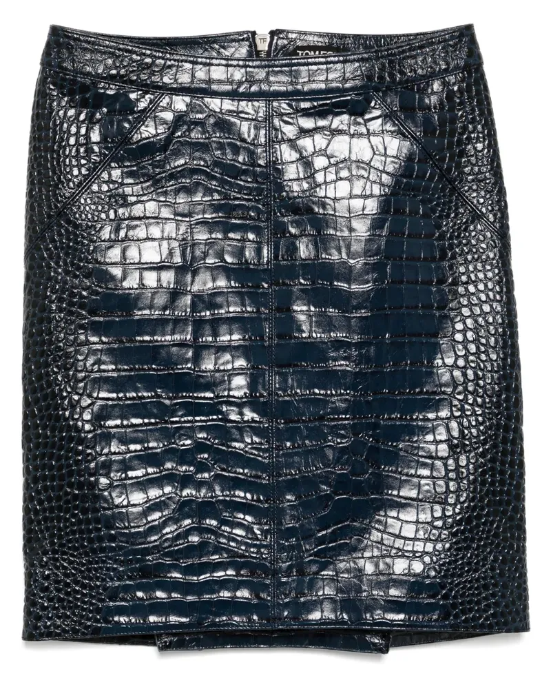 Tom Ford Klassischer Lederrock - Blau Blau