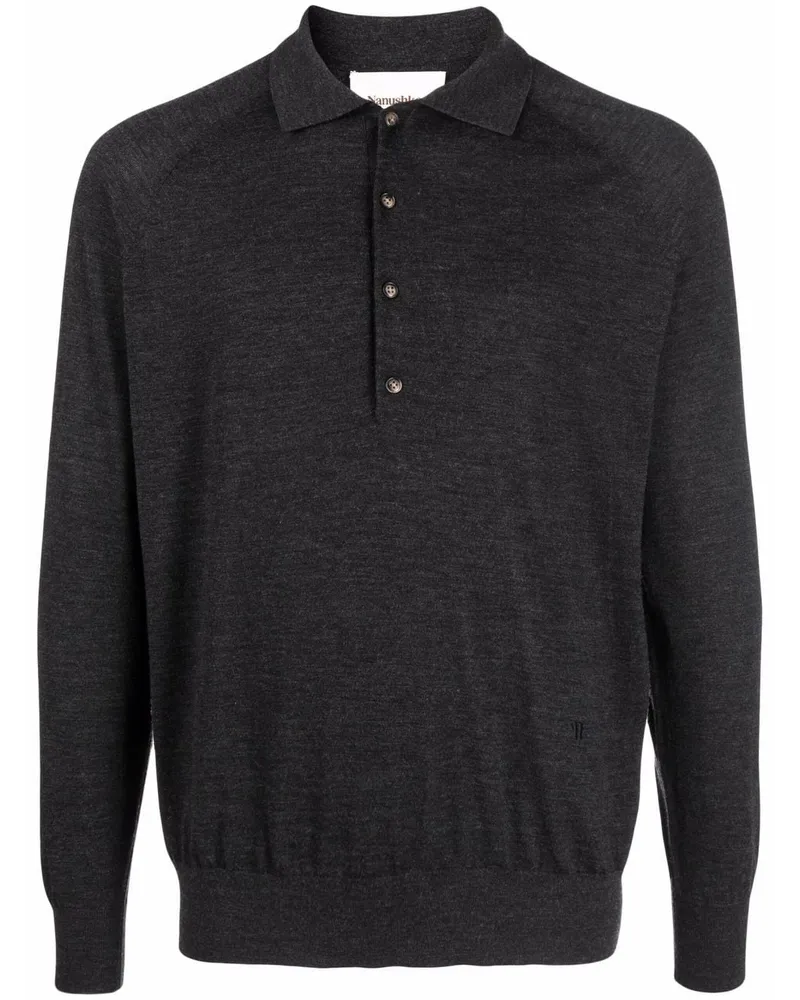 Nanushka Langärmeliges Poloshirt - Grau Grau