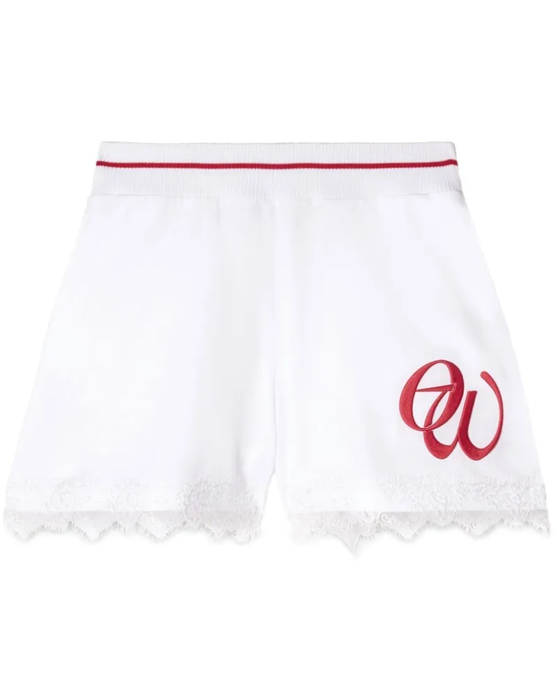 OFF-WHITE Shorts mit Spitze Weiß