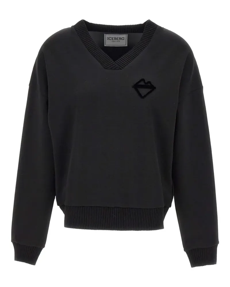 Iceberg Sweatshirt mit V-Ausschnitt - Schwarz Schwarz