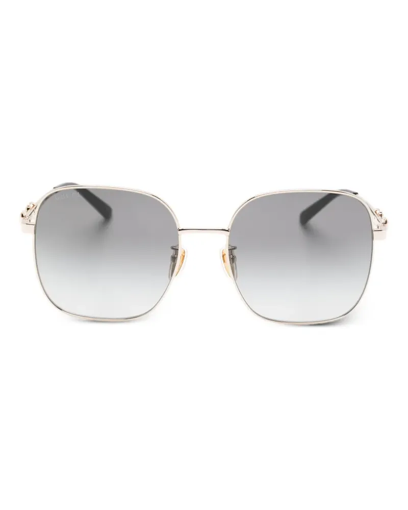 Gucci Geometrische Horsebit Sonnenbrille - Gold Gold