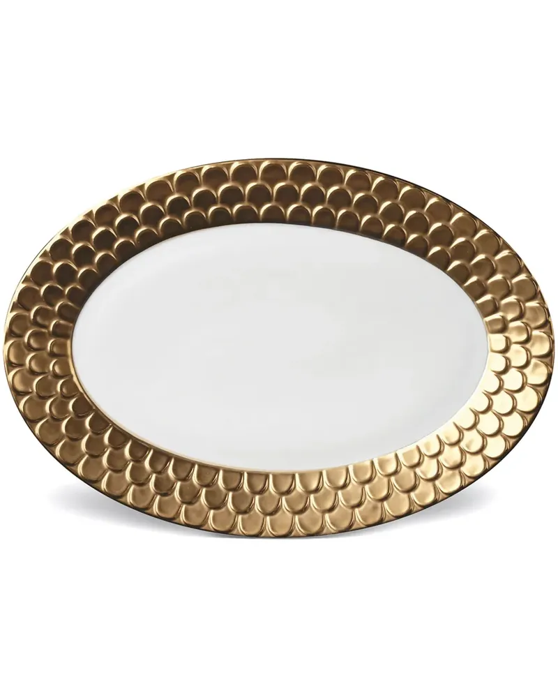 L’OBJET Ovaler Aegean Teller (27cm x 38cm) - Weiß Weiß