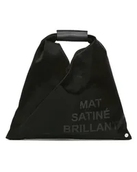 Maison Margiela Mini Japanese Shopper aus Satin Schwarz