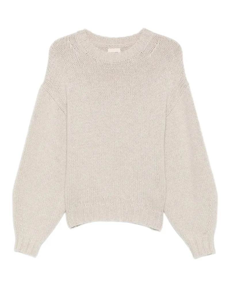 KHAITE Gerippter Pullover mit Ballonärmeln - Nude Nude