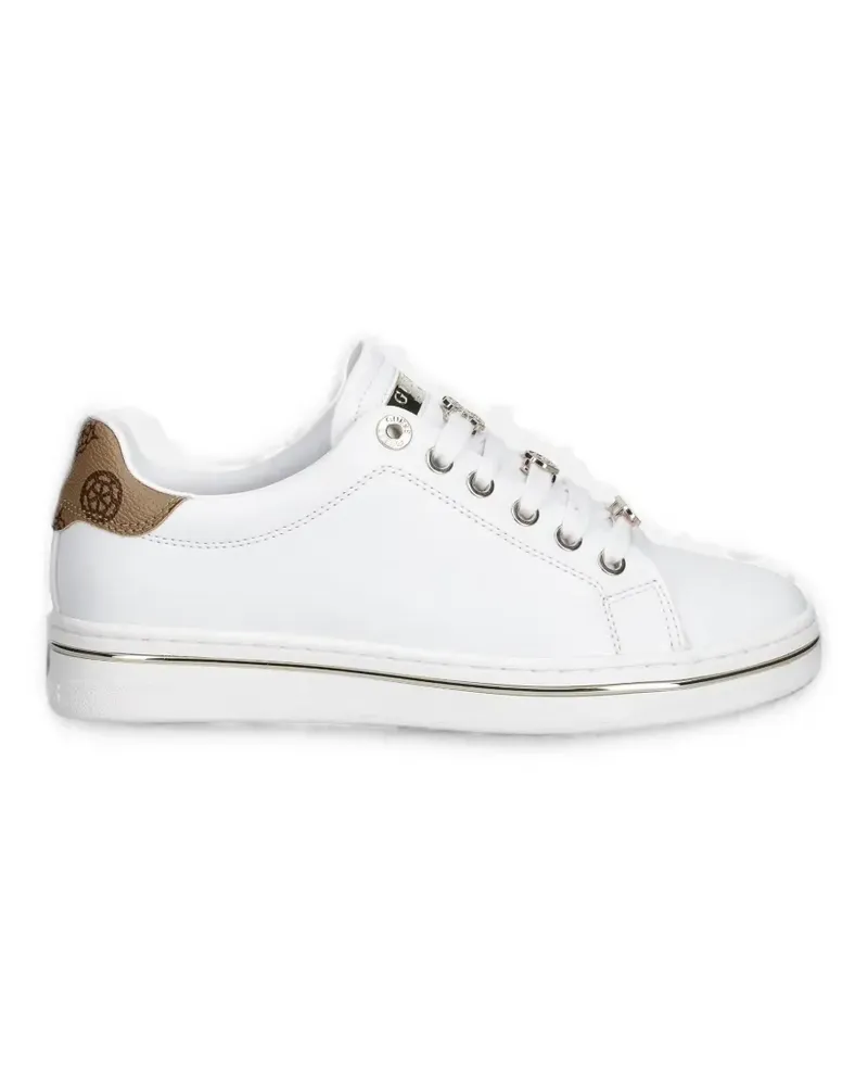 Guess logo-plaque lace-up sneakers - Weiß Weiß