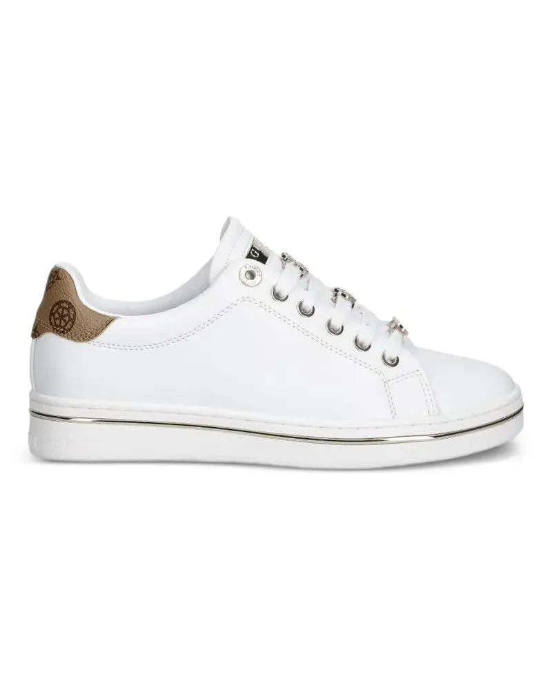 Guess logo-plaque lace-up sneakers - Weiß Weiß