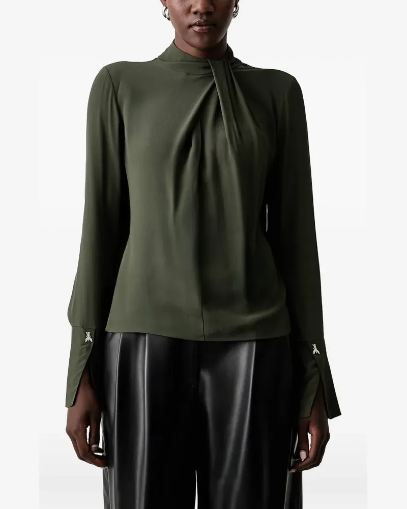 Patrizia Pepe pleated high-neck blouse - Grün Grün