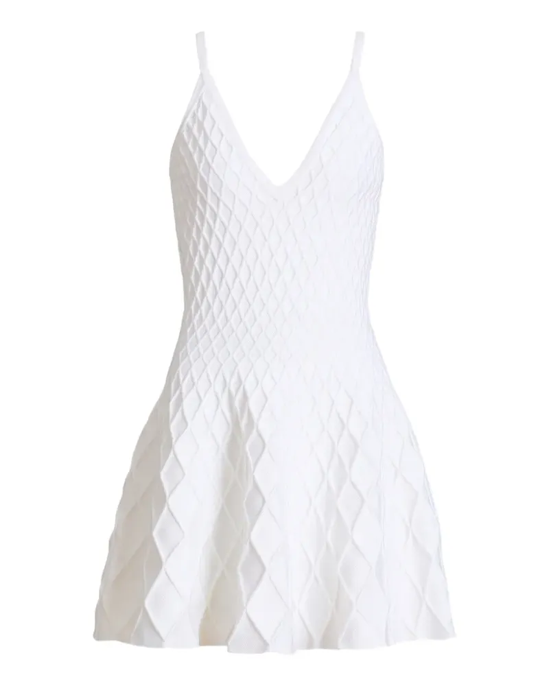 Balmain Ausgestelltes Strickkleid - Weiß Weiß