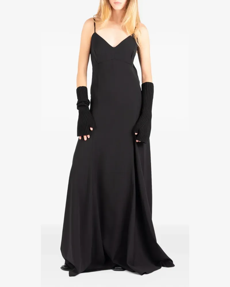 Société Anonyme Maxikleid mit V-Ausschnitt - Schwarz Schwarz