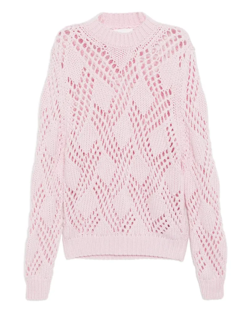 Jil Sander Pullover mit Lochstrickmuster - Rosa Rosa