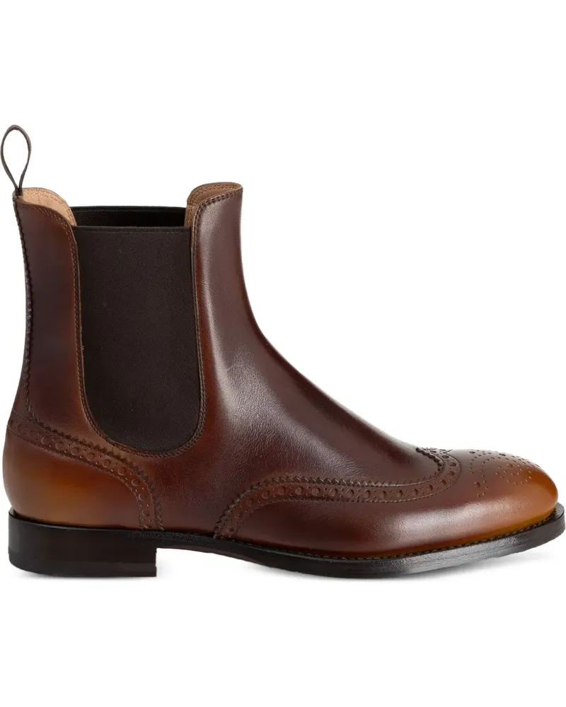 Santoni Delia Stiefel mit Budapestermuster - Braun Braun