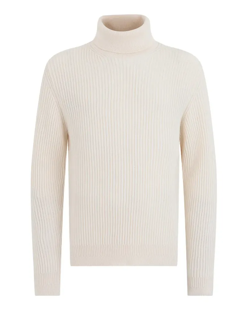 Slowear Gerippter Rollkragenpullover - Nude Nude