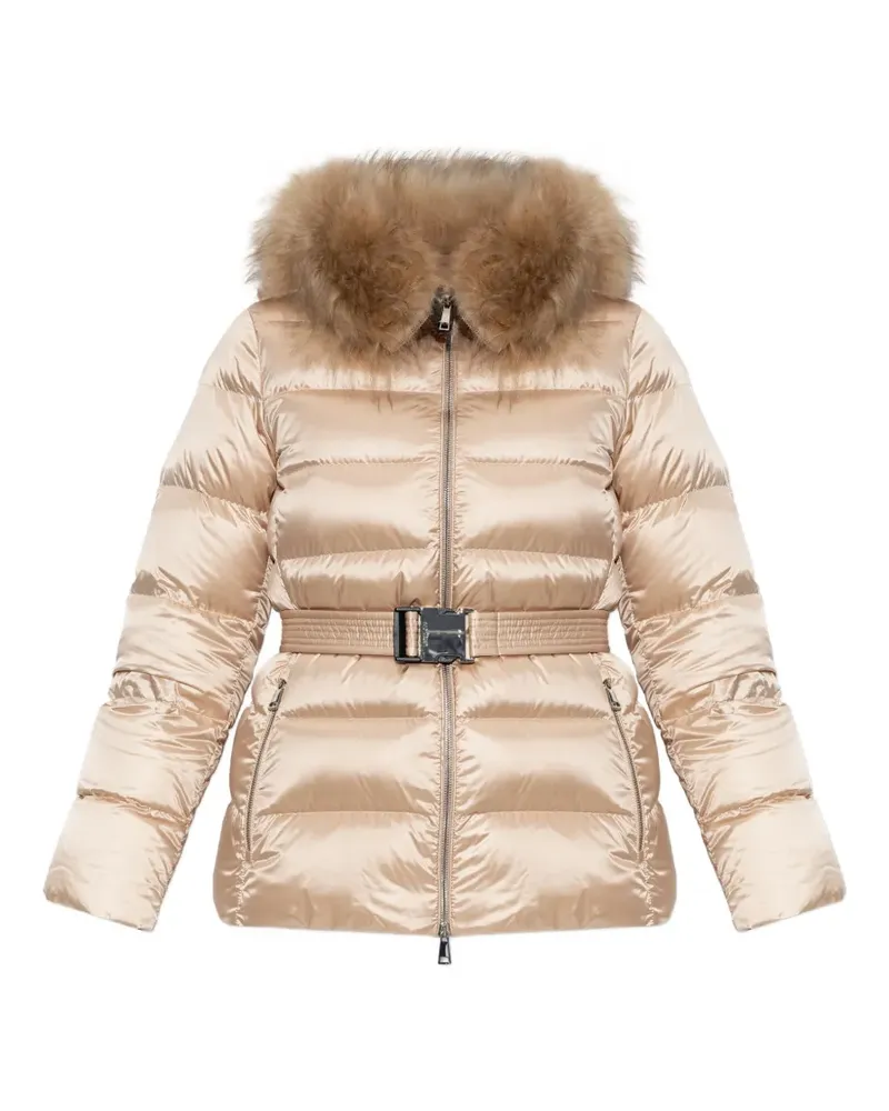 Moncler Cupidones belted puffer jacket - Nude Nude