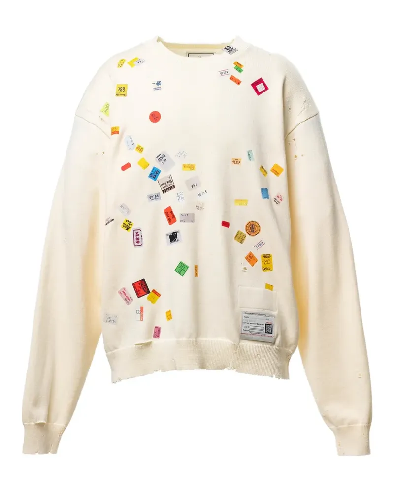 MIHARAYASUHIRO Price Tag Sticker Pullover mit Print - Nude Nude